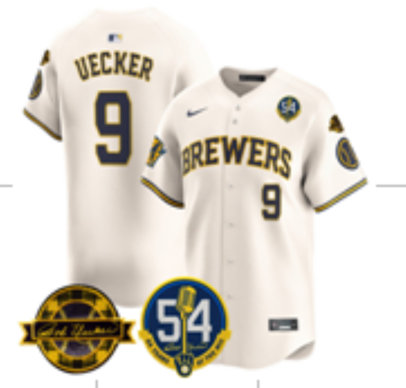 Men Milwaukee Brewers #9 Uecker cream MLB 2025 Nike Jersey 006->milwaukee brewers->MLB Jersey